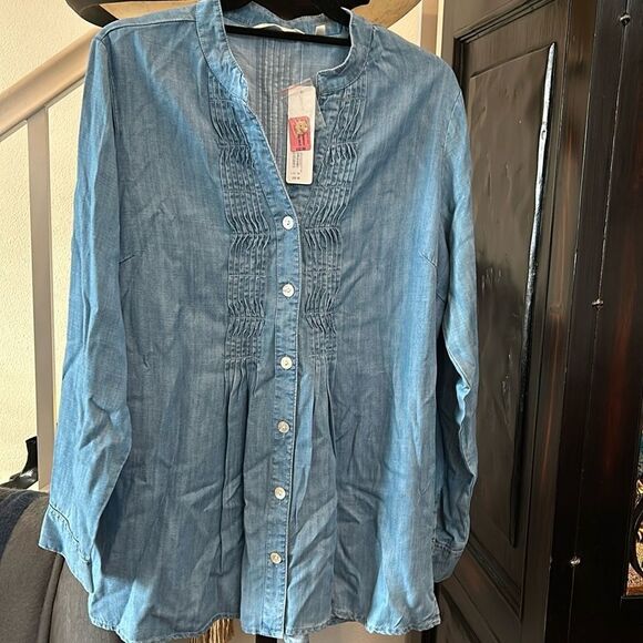 Soft surroundings tunic denim - Picture 1 of 3